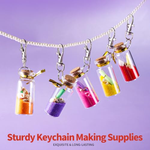 Image of LEOBRO 70PCS Lobster Claw Clasps and Key Rings, 35PCS Keychains Clips and 35PCS Key Chain Ring, Keychain Making kit for Key Chain, Jewelry Making, Art Crafts, Silver