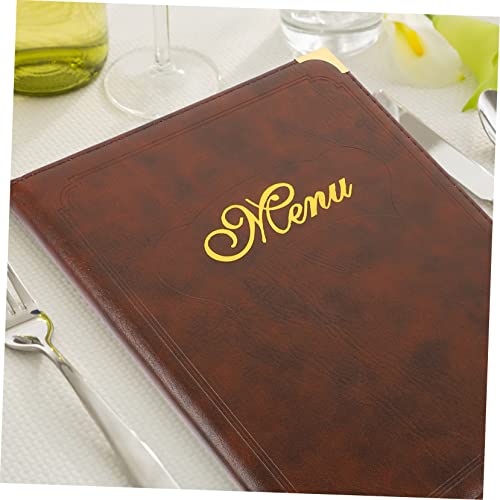 Dossier de menu cuir A4 SOIMISS avec protège commande repas transparent