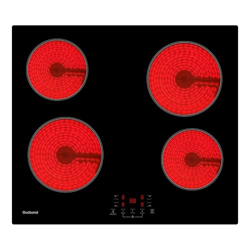 Gudsunal Kochfeld 4 Platten, Herdplatte 4 Kochfelder, 60 cm, 6000W, 9 Heizstufen, Warmhaltefunktion, Timer, Automatische Abschaltung, Kindersicherung, Glaskeramikkochfeld Gudsunal Kochfeld 4 Platten, Herdplatte 4 Kochfelder, 60 cm, 6000W, 9 Heizstufen, Warmhaltefunktion, Timer, Automatische Abschaltung, Kindersicherung, Glaskeramikkochfeld