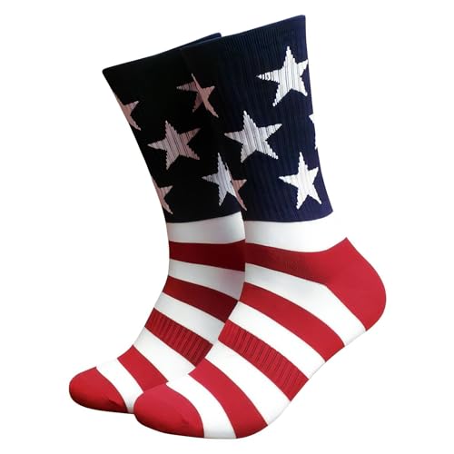 Tactical Pro Supply American Flag Socks for Men or Women | USA Freedom High Socks | Comfortable Soft & Durable Patriotic Design