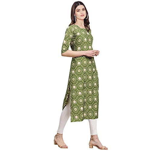 Image of Pinkmint Women's Crepe Digital Print Straight Kurta