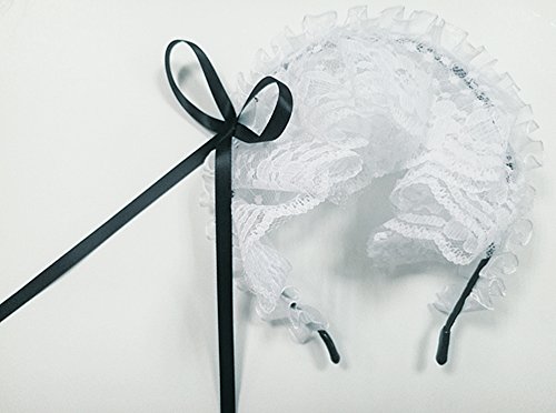 Yomorio Women's Hair Hoop Anime Maid Cosplay Headband Lolita Lace Flower Headwear Hair Accessory White #TOP5