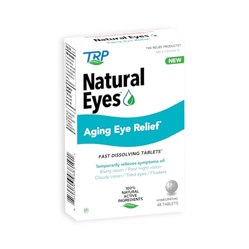 Natural Eyes Aging Eye Relief Fast Dissolving Tablets for Eye Health, Poor Night Vision, Tired Eyes, Dryness and Redness. 48 Count