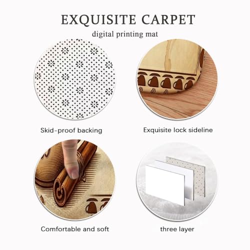 Tapis de cuisine rustiques lot de 3 beige lavables et confortables pour couloir