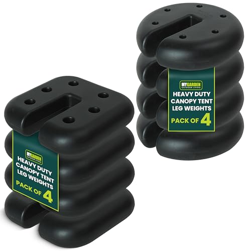 My Garden Gazebo Weights 4Pcs Heavy Duty Tent Leg Weight Base Garden Canopy Weights For Gazebo Shelter Anchor Marquees Tent Outdoor 2.3Kg Each Plate Weight 20CM Dia Cement Filled (Square)