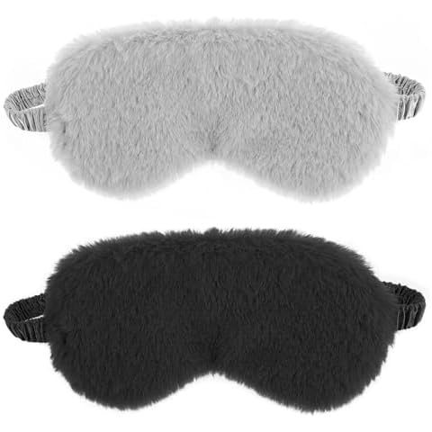 2 Pcs Plush Eye Masks for Comfort Cover