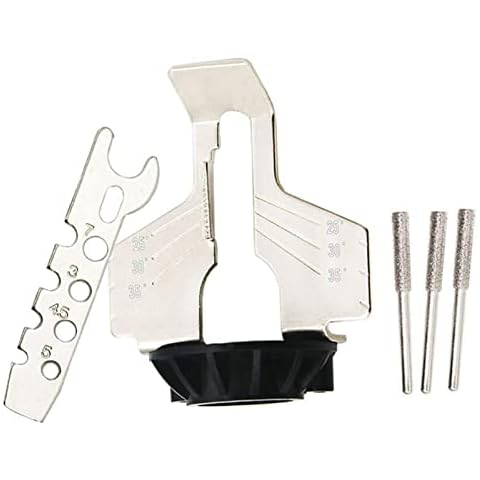 EKDJKK Chainsaw Sharpening Attachment Kit Rotary Tool, Chain Saw Blade Teeth Sharpener Set, Sharpening Attachment with Drill Head and Ruler for Gardening Lawn Mower Chainsaw Cover