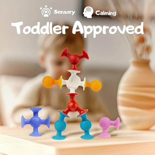 Image of Silly Suckers Suction Toy Set - Educational Baby Bath Toys - Sensory Montessori Building Game - Toddler Bath Toys - Interactive, Creative Suction Construction Toys for Kids 100% BPA-Free & Latex-Free