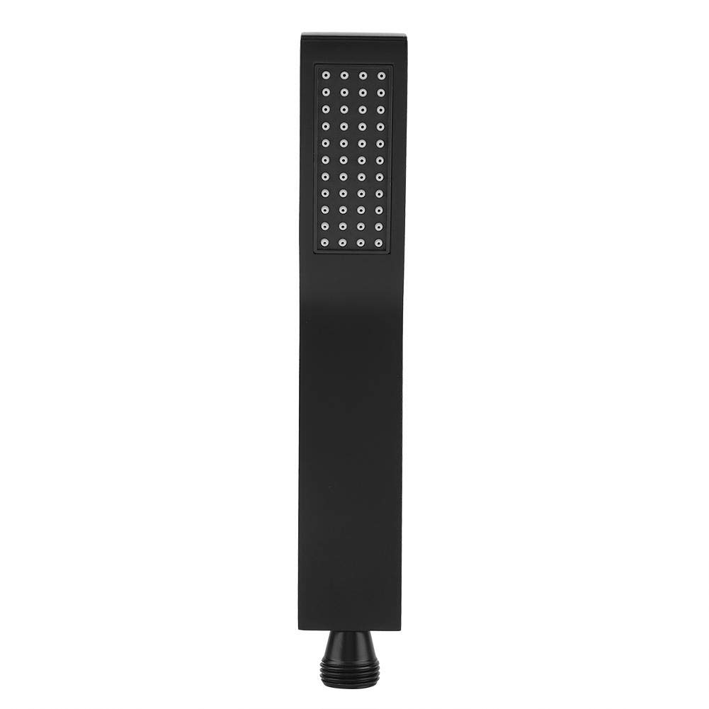 Soffione Doccia Portatile Nero Opaco, Spruzzatore Doccia Quadrato In Ottone Con Forte Flusso D'acqua per Casa E Bagno