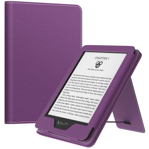 Image of MoKo Case Fits All-New 6 inch E-Reader(11th Gen, 2024 /2022)(10 /8th Gen,2019 /2016),Ultra Lightweight PU Shell Cover with Auto Wake /Sleep for Ebook 2024,Not for Kobo Aura 2 /Remarkable, Lychee Deep Purple