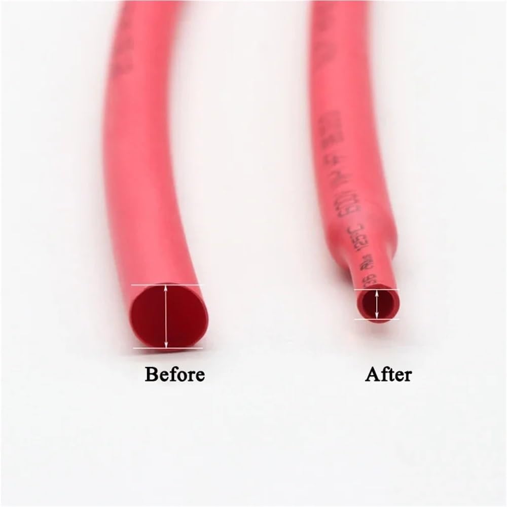 JWOO Guaina termorestringente 2:1 Rossa da 0,6 mm a 80 mm, Guaina for Cavi Fai da Te, Protezione for Cavi e Riparazione di Cavi(20MM*10 Meters)