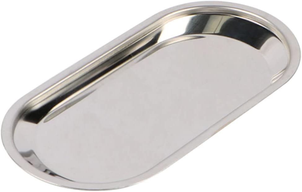 OUNONA 201 Stainless Steel Tray Large Flat Snack Towel Holder Sturdy Tool Tray for Kitchen and Bathroom Easy to Clean Heavy Duty Design