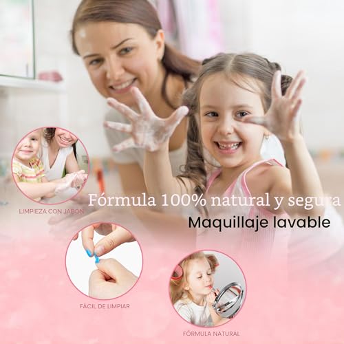 Miniatura 5 de Kit De Maquillaje Para Niño - 57 Pcs Lavable De Maquillaje Para Niñas,Juego De Maquillaje Y No Tóxico,Regalo De Princesa Para Niñas,Cumpleaños Para Niñas Mayores De 4 5 6 7 8 9 10 11 12 Años