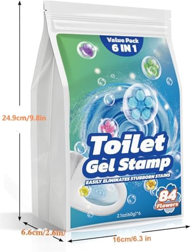 Gihen 84 Flowers Toilet Cleaner Gel Stamps 6 in 1 Air Freshener Effective Deodorizer Long - image 9
