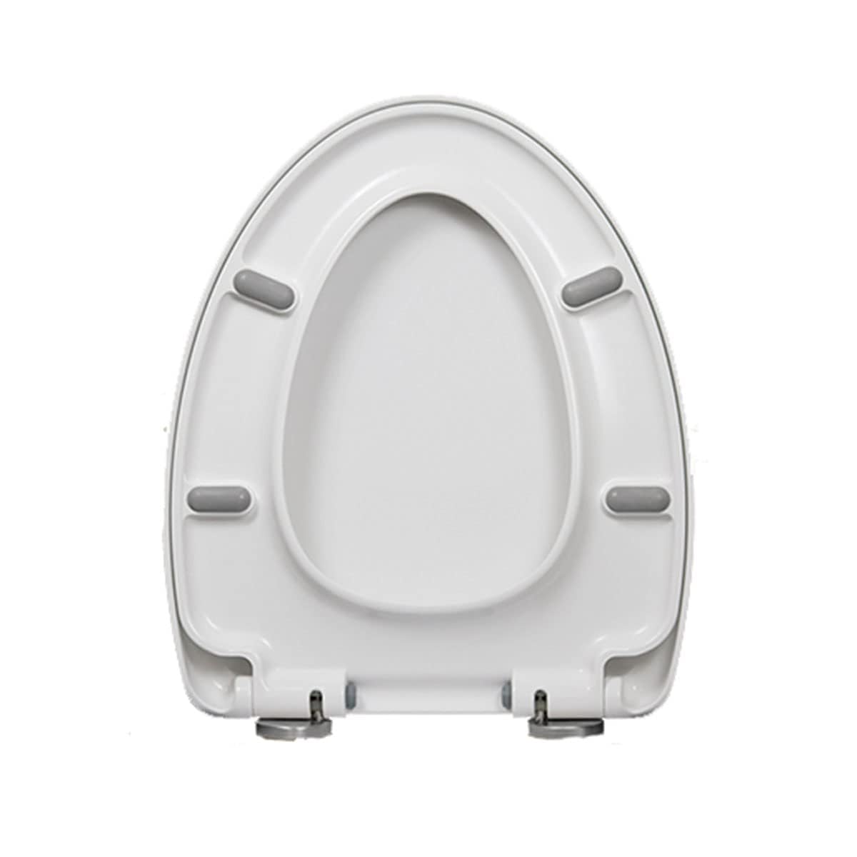 Siège de toilette pour cuvette ovale en V blanc idéal pour salle de bain familiale