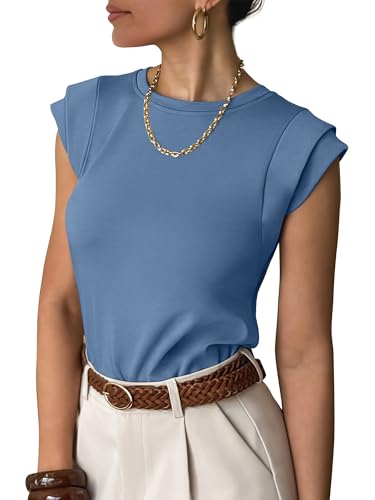 Image of ANRABESS Business Casual Tops for Womens Cap Sleeve Summer Dressy Shirts 2026 Trendy Work Office Outfits Clothing