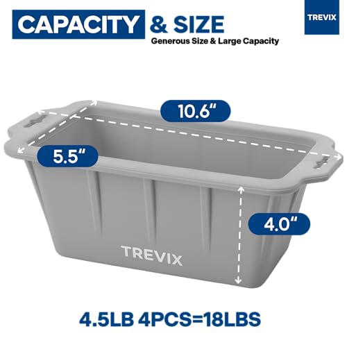XL Ice Block Mold for Cold Plunge (4 PCS) - Can Make 18 LBS Ice Cube, Reusable Ice Cube Trays for Indoor & Outdoor (Gray)