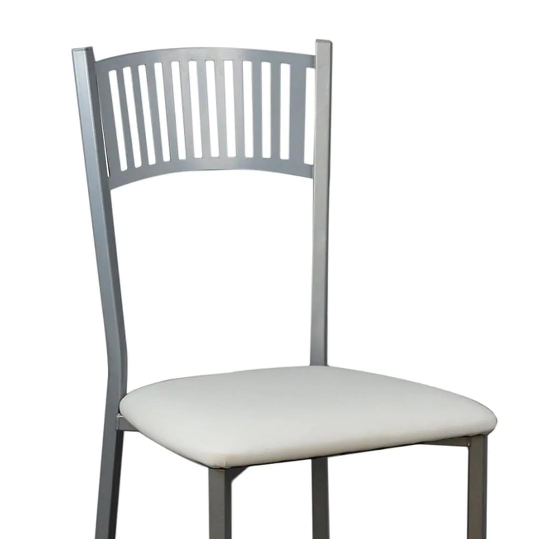 SHIITO | Pack de 2 Sillas de Cocina | Asientos de Polipiel Blanco | Modelo Sochi