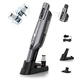 AYONTIN Cordless Handheld Vacuum, Lightweight Portable Hand Vacuum Cleaner with LED Light,Rechargeable Hand Held Vacuum with Charging Dock, Powerful Suction for Office, Home,Car,Gray