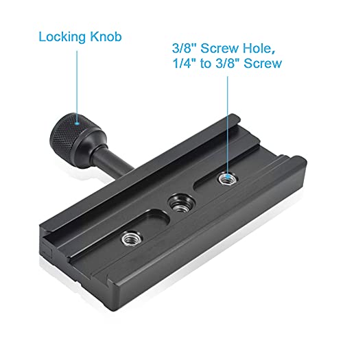 Fotoconic 120Mm 1/4 Inch Screw Quick Rlease Plate Clamp Adapter With 1/4-3/8 Inches Screws For Arca Swiss Canon Nikon Sony And Other Dslr Camera Tripod Monopod Stabilizer Ball Head thumb #4