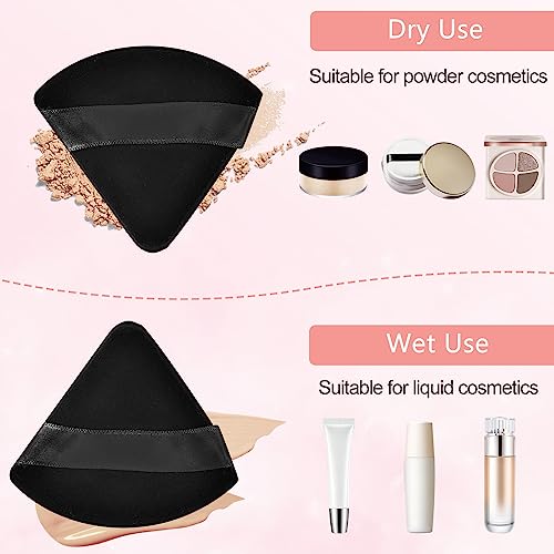8 Pcs Pure Cotton Powder Puff Face Triangle Sponge Ultra Soft Makeup Puffs Reusable Washable Face Powder Sponges Puff Cosmetic Foundation Sponge With Strap For Loose Pressed Body Powder Under Eye #TOP2