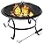 LEMY 22 Inch Outdoor Firepit Wood Burning BBQ Grill Steel Firepit Bowl for Patio Backyard Garden Camping Picnic Bonfire w/Spark Screen Cover, Log Grate, Fire Poker