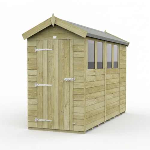 Image of DIY Sheds 4 x 10 Apex Shed (Single Door, With Windows)