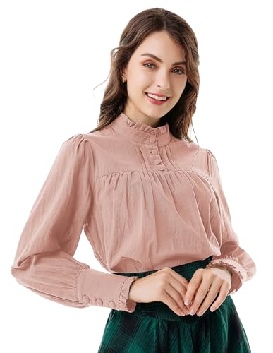 SCARLET DARKNESS Gothic Victorian Blouse Tops for Women 2026 Cotton Long Sleeve Renaissance Shirt