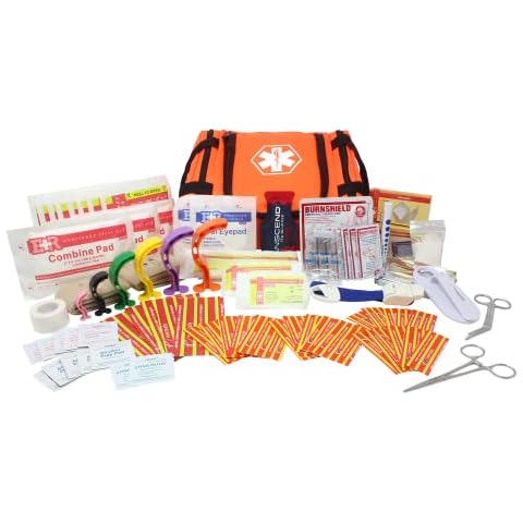 Dixie EMS First Responder Fully Stocked Trauma First Aid Kit – Orange Cover