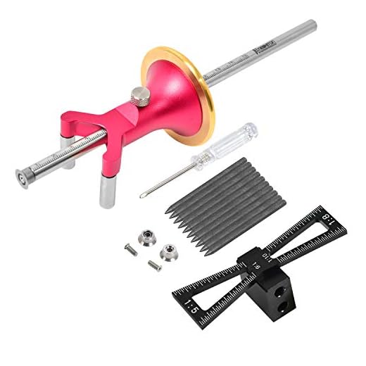 Newkiton Dovetail Jig Wheel Marking Gauge Multi Set, 1 Bearing Wheel Cutter For Soft Wood, 1 Locked Wheel Cutter For Hard Wood, 1 Metal Pin, 10 Woodworking Pencils, 1 Screwdriver Included