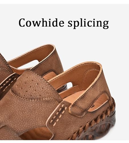 Mens Closed Toe Leather Sandals For Men Summer Shoes Fisherman Outdoor Casual Beach Sport4