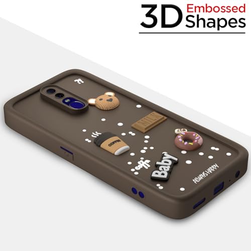 Image of Pikkme Back Cover for Oppo F11 | Cute Fun Cartoon 3D Bear Silicone Full Body Protection Bumper Case (Brown)