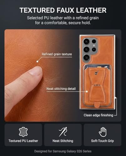 Funda cuero Samsung S26 Ultra con MagSafe elegante protección total 2