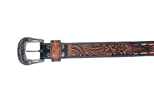 Western Genuine Leather Beaded Belt For Men and Women 30HQ1094