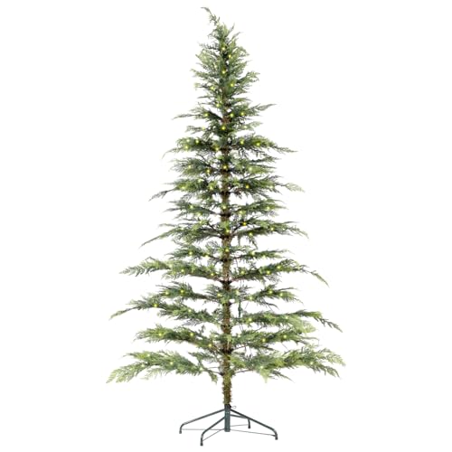 WBHome Pre-lit 7.2 FT Cypress Artificial Christmas Tree Sparse Christmas Tree, Green, 300 LED