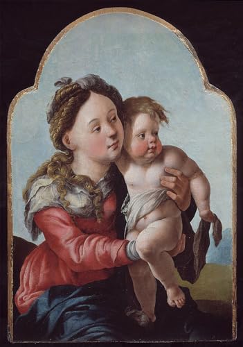 Impressions d'art mural Jan Van Scorel poster vintage Dame et enfant 60x90cm