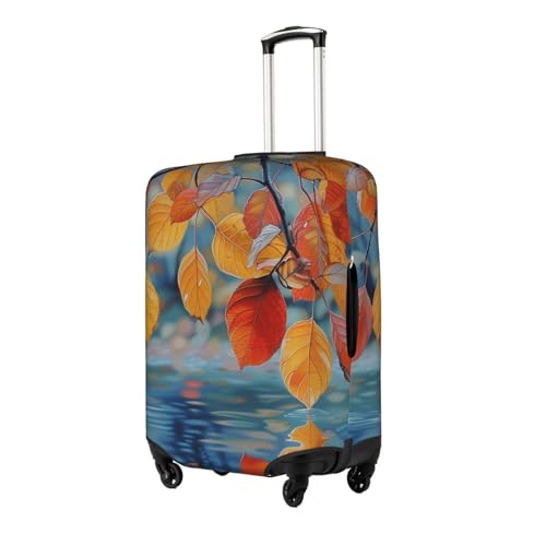 colorful orange autumn leaves Elastic Travel Luggage Cover Travel Suitcase Protective Cover2