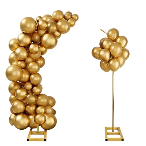 Half Arch Balloon Stand, 2.41M & 2.04 M Metal Arch Backdrop Stand With Square Base, Wedding Arches Frame for Birthday, Wedding, Baby Shower And Any Celebration Decorations