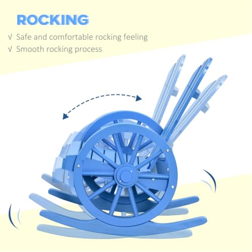 Loboo Idea Cadeira de balanço de madeira, balancim de balanço ao ar livre com encosto alto e assento