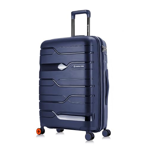 Image of Nasher Miles Polypropylene 360 Degree Paris Hard-Sided Check-in Luggage 28 inch | 75cm | 8 Wheels Large Trolley Bag for Travel | Suitcase (Navy Blue)