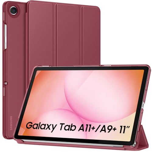 Image of MoKo for Samsung Galaxy Tab A11 Plus / A11+ Case 11 Inch 2026, Galaxy Tab A9 Plus / A9+ Case 11 Inch 2024, Slim Stand Hard PC Translucent Back Shell Smart Cover, Auto Wake /Sleep, Rose Brown