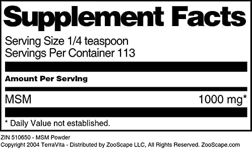 Miniatura 5 de TerraVita MSM Polvo (4 oz, ZIN 510650)