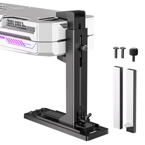GPU Support Bracket, GSCOLER Dual Mode Graphics Card Support, 35-120mm Adjustable Anti Sag GPU Stand for Universal Video Cards, ABS GPU Brace with Anti-Static Sponge Pads for Vertical/Horizontal Mount