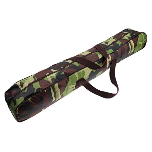 Baosity Foldable Tent Pole Rod Bag Organizer Carry Ultra Lightweight Packable Camping Duffel Bag with Zipper Handy Carrier - Camo 98cm, 13.5cm