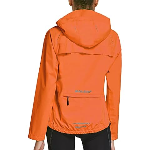 Chaqueta de lluvia BALEAF para mujer, impermeable, cortavientos, plegable, reflectante con capucha Cover