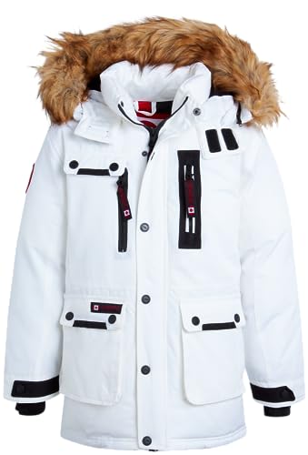 CANADA WEATHER GEAR Boys Winter Coat - Heavyweight Ski Jacket, Fur Trim Hood - Outerwear Parka (8-20)