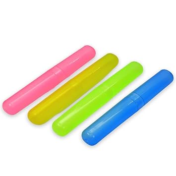 PASKAL Toothbrush Cover Case Combo | Pack of 4 | Antibacterial Travel Toothbrush Holder | Food Grade Plastic Toothbrush Container Box for Travel & Home Use – Multicolor