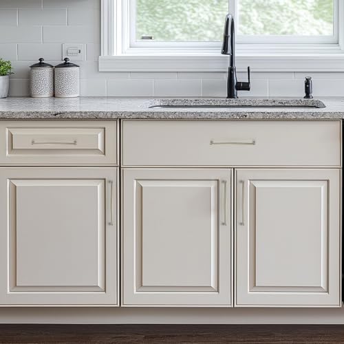 Image of Ravinte 5 Pack 6-1 /4 Inch Brushed Nickel Kitchen Cabinet Handles Solid Zinc Alloy Cabinet Pulls Cupboard Hardware Drawer Handles