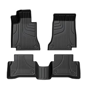 Floor Mats Fit for Mercedes-Benz C-Class C300 C43 AMG 2015-2021 Sedan Only | AOMSAZTO All Weather Custom Fit Floor Liners for 1st and 2nd Row, Black
