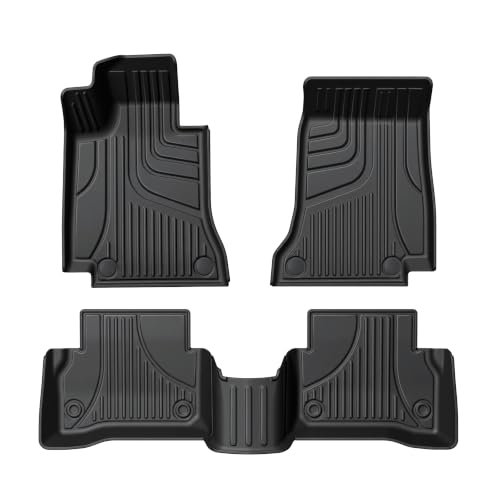 Floor Mats Fit for Mercedes-Benz C-Class C300 C43 AMG 2015-2021 Sedan Only | AOMSAZTO All Weather Custom Fit Floor Liners for 1st and 2nd Row, Black